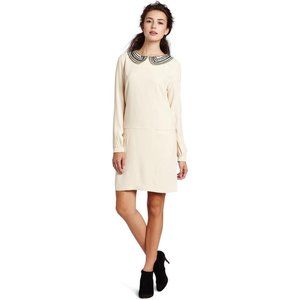Trina Turk Embellished Collar Crepe Baroness Dress